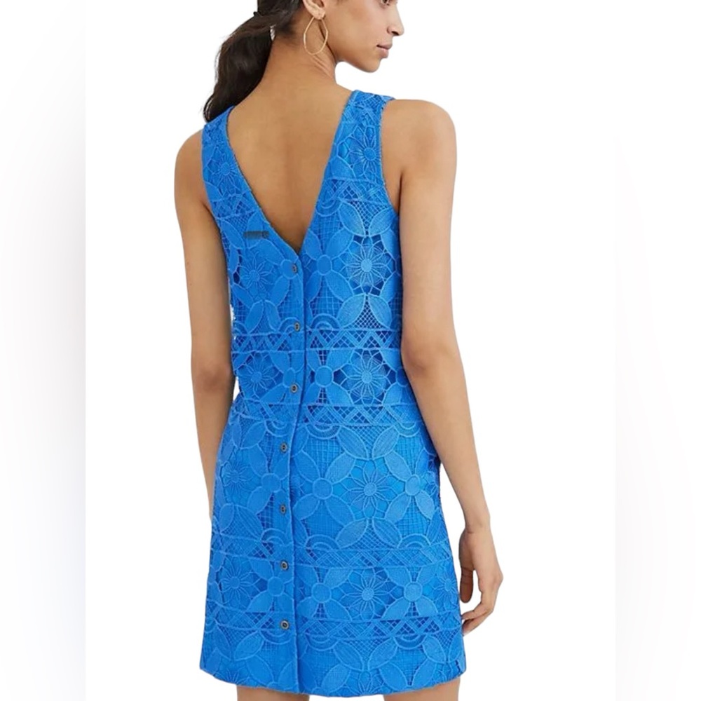 Anthropology Sleeveless Lace Mini Shift Dress, EUC